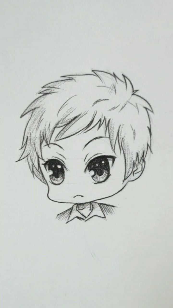 手绘q版动漫人物素描头像全过程_腾讯视频