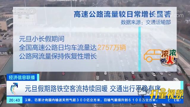 元旦假期路铁空客流持续回暖,交通出行平稳有序