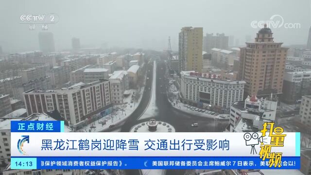 黑龙江鹤岗迎降雪,交通出行受影响