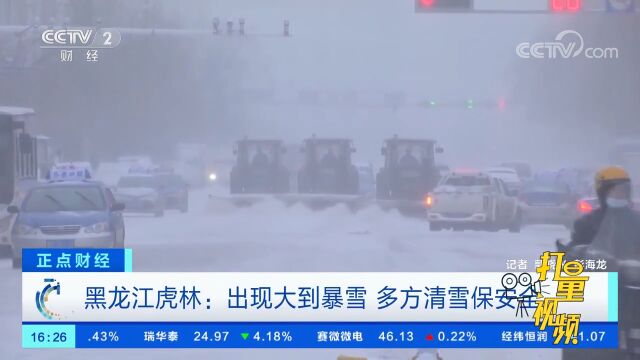 黑龙江虎林:出现大到暴雪,多方清雪保安全