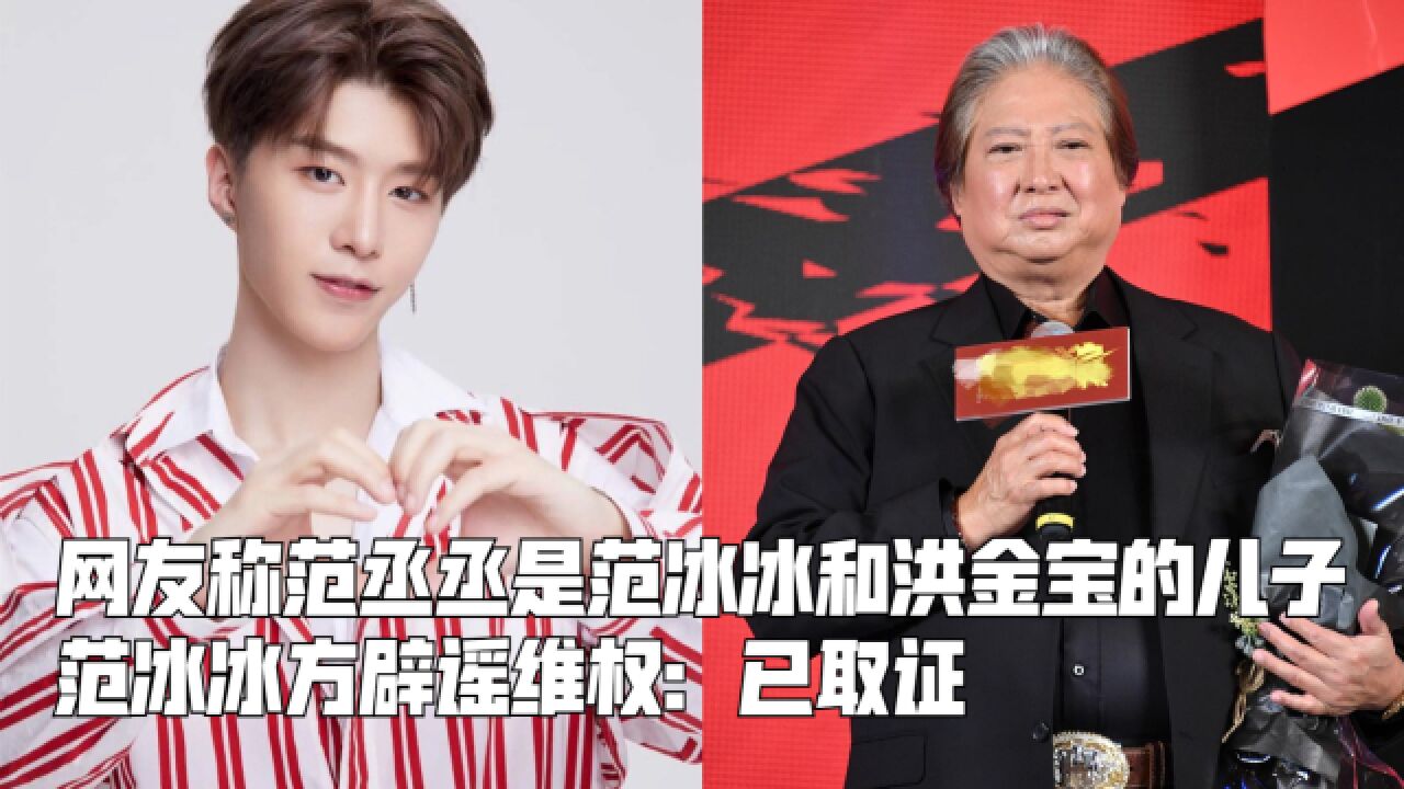 网友称范丞丞是范冰冰和洪金宝的儿子,范冰冰方辟谣维权:已取证