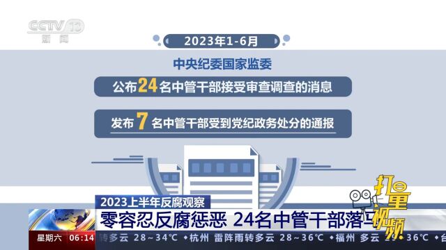 2023上半年反腐观察:零容忍反腐惩恶,24名中管干部落马