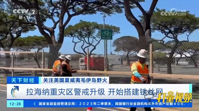 美国夏威夷毛伊岛野火:拉海纳重灾区警戒升级,开始搭建铁丝网