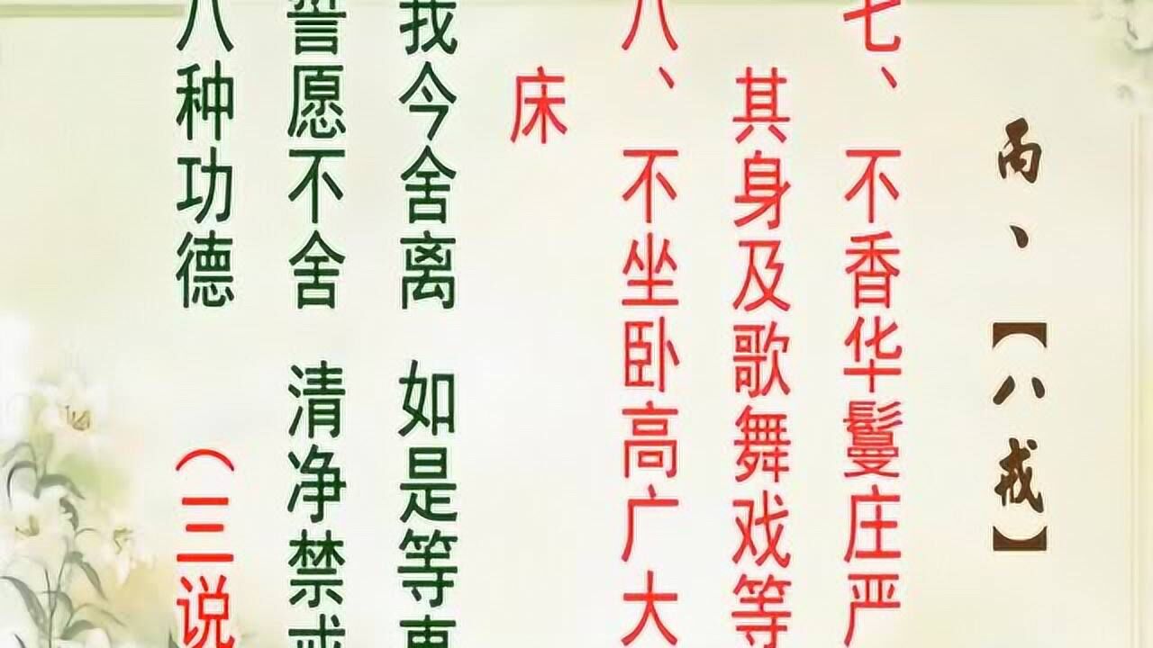 八关斋戒受持仪轨(慧律法师念诵)_腾讯视频