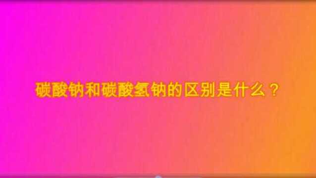 碳酸钠和碳酸氢钠的区别是什么?