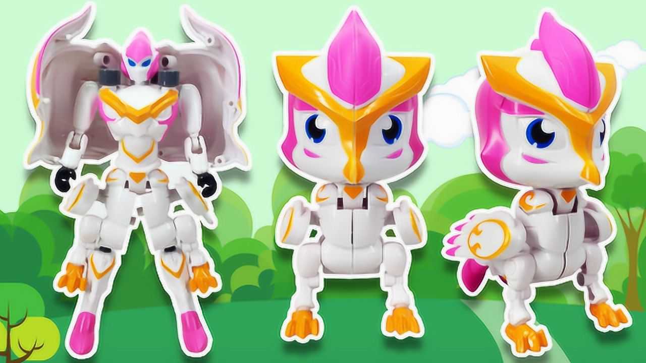 猪猪侠超星萌宠,玲珑火焰鹤变形机器人!