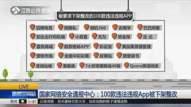 国家网络安全通报中心:100款违法违规App被下架整改