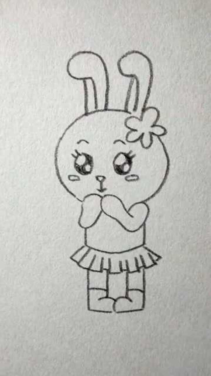 简单画兔子可爱公主图片
