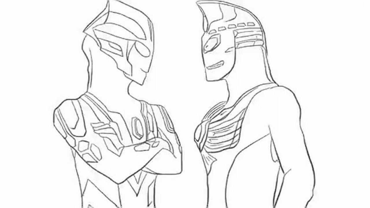 杰诺奥特曼和麦克斯奥特曼儿童卡通简笔画