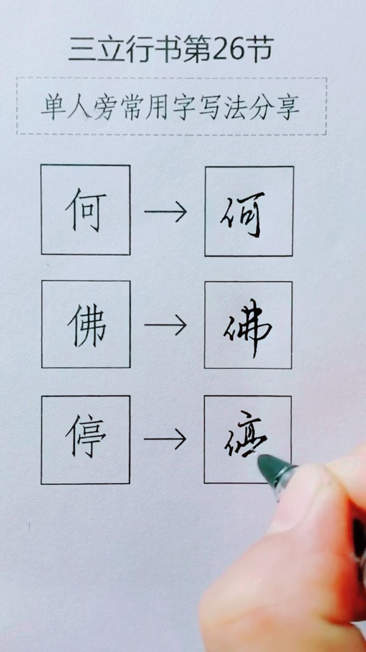 单人旁字左小右大左高右低