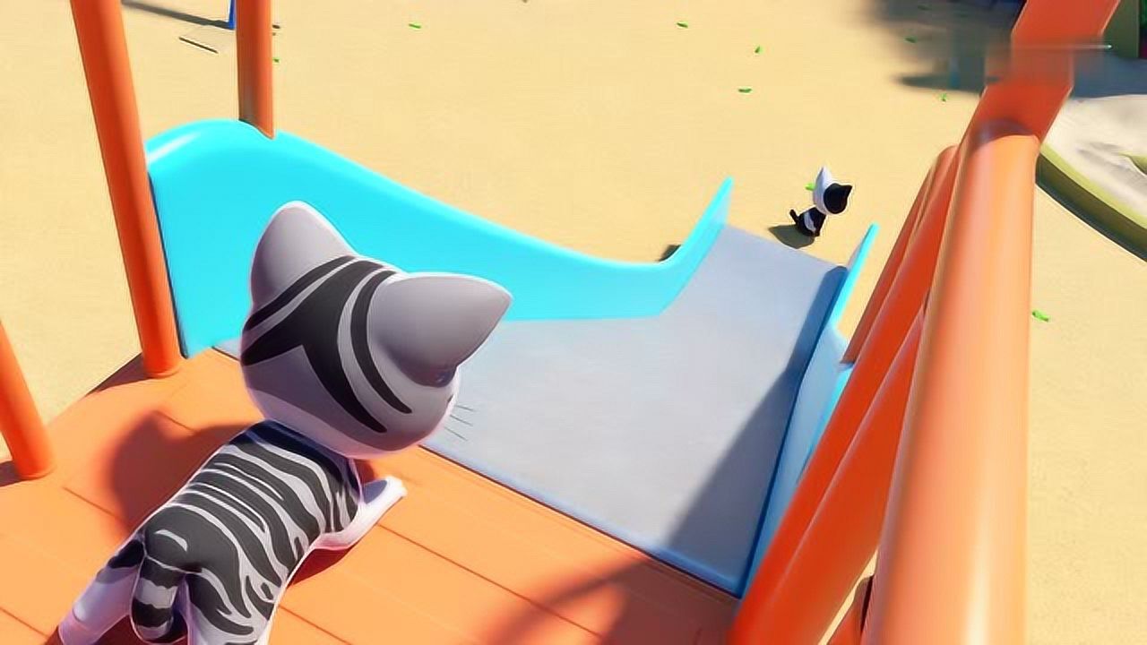 甜甜私房猫滑滑梯真的好好玩哦