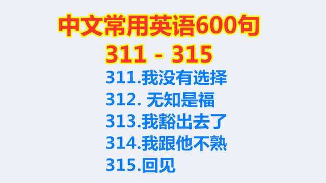 英语小白也能学会的英语,实用英语口语600句311315,轻松学英语