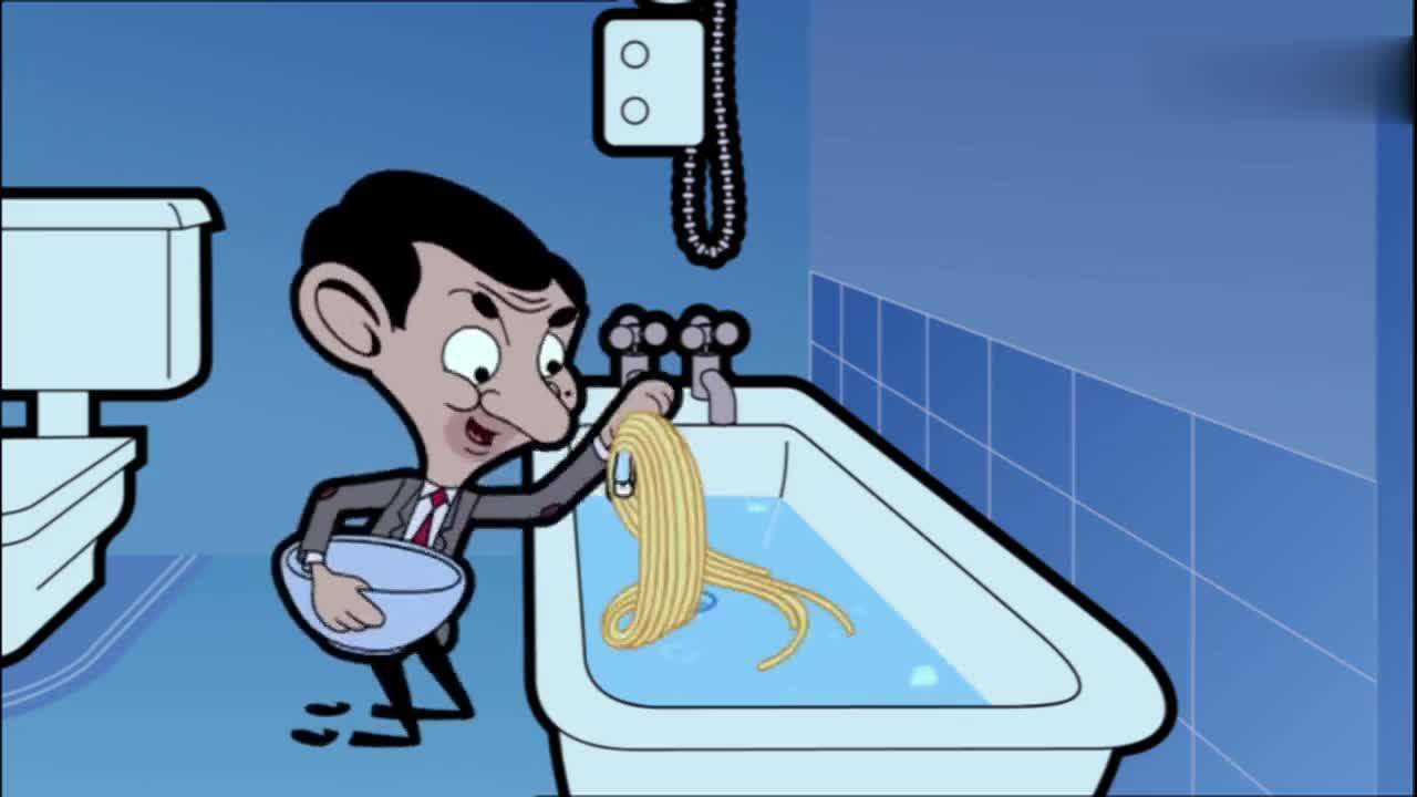 《憨豆先生》豆豆哥你也太不小心了,面条都掉完了