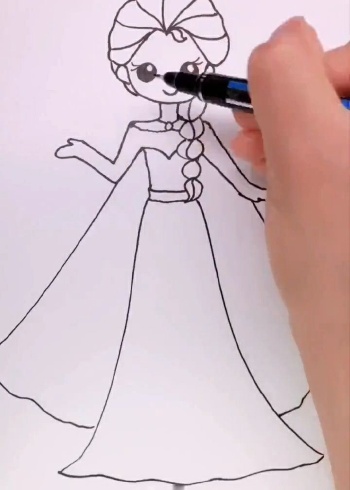 水公主简笔画来了大家看看美不美