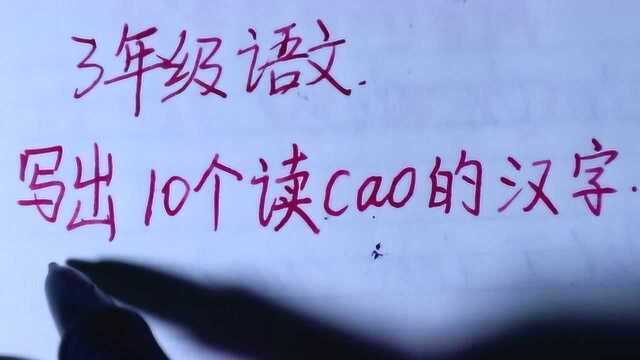 3年级语文:写出10个读cao的汉字