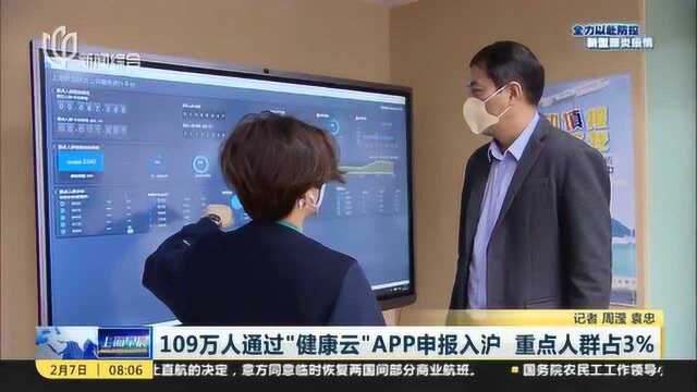 上海:109万人通过“健康云”APP申报入沪 重点人群占3%