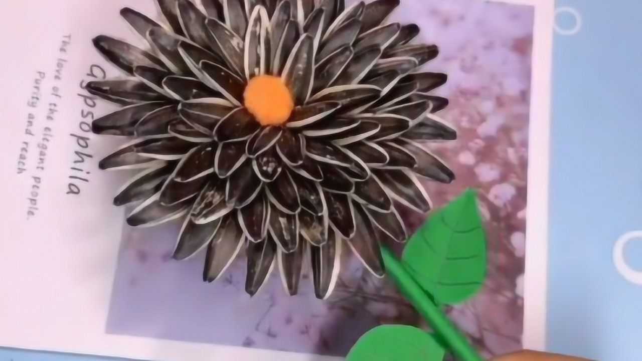用瓜子壳做手工花朵图片