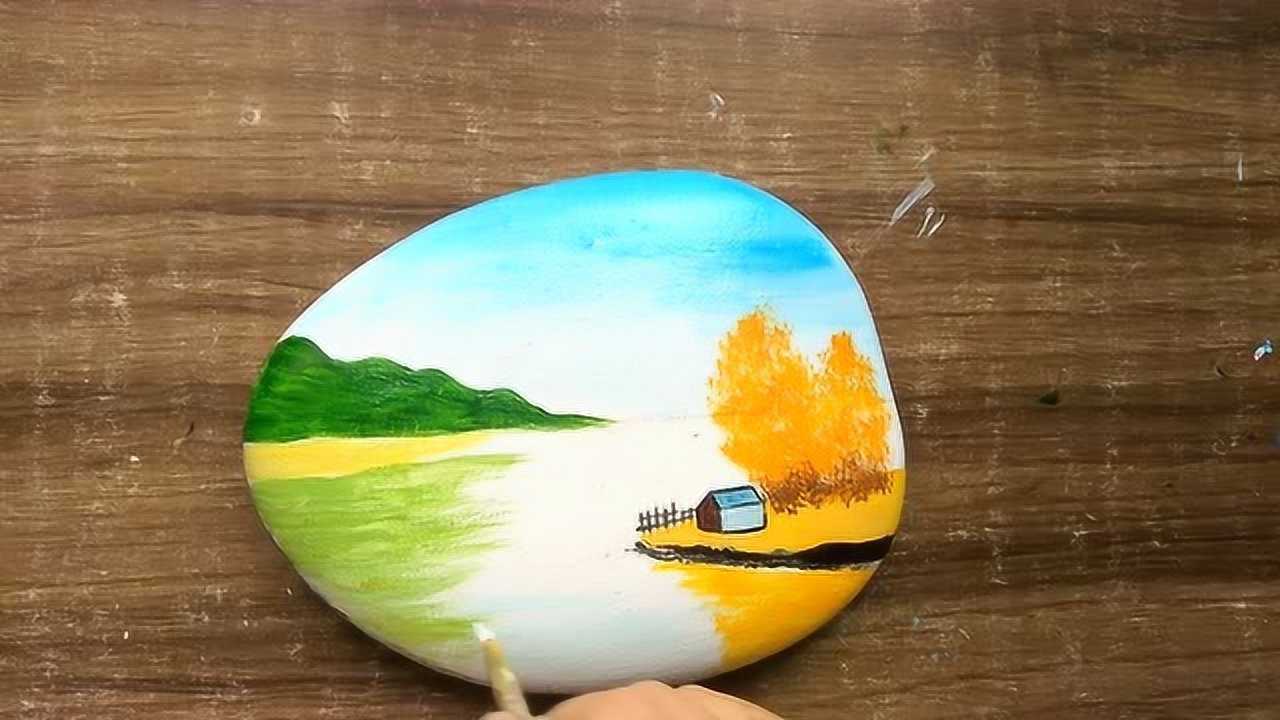 原创 绿色山水石头画 详细的技法教程 通俗易懂简单易学_腾讯视频