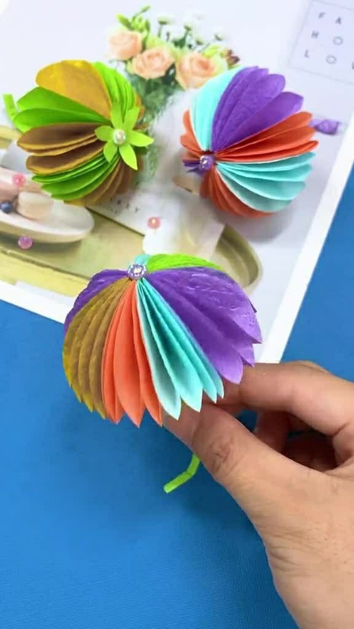 妈妈闲暇时可以跟孩子一起做的手工,简单两步就能完成的小雨伞
