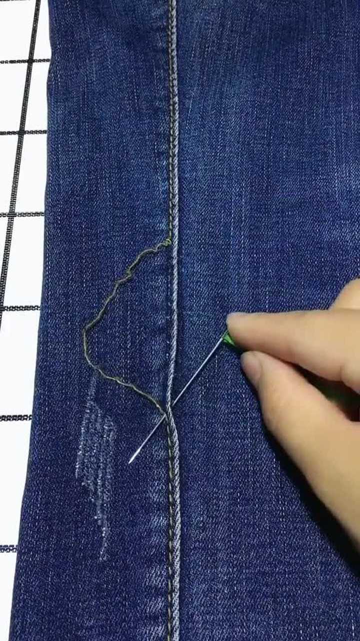 裤子开线了没有关系,我教你怎么来缝补它,超级的实用!
