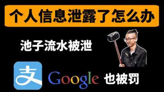 池子流水被泄,支付宝谷歌被罚,个人信息泄露了怎么办?