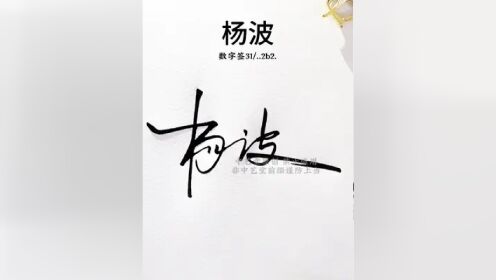 杨字数字签名写法 杨:31/