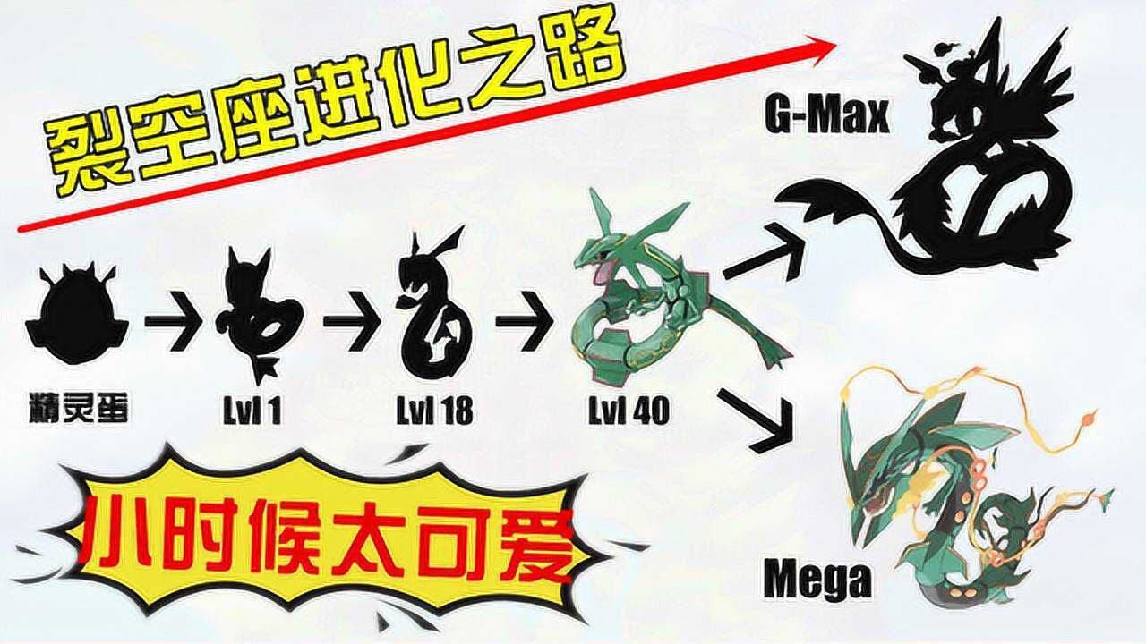 神奇宝贝裂空座的进化之路小时候超可爱长大后超霸气