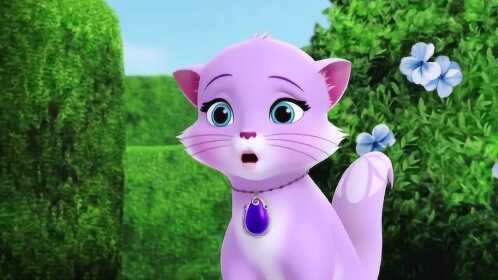 一只紫色的猫动画片图片