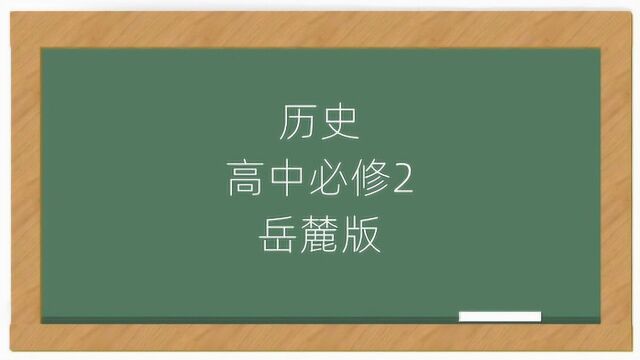 岳麓版历史高中必修2同步课堂视频