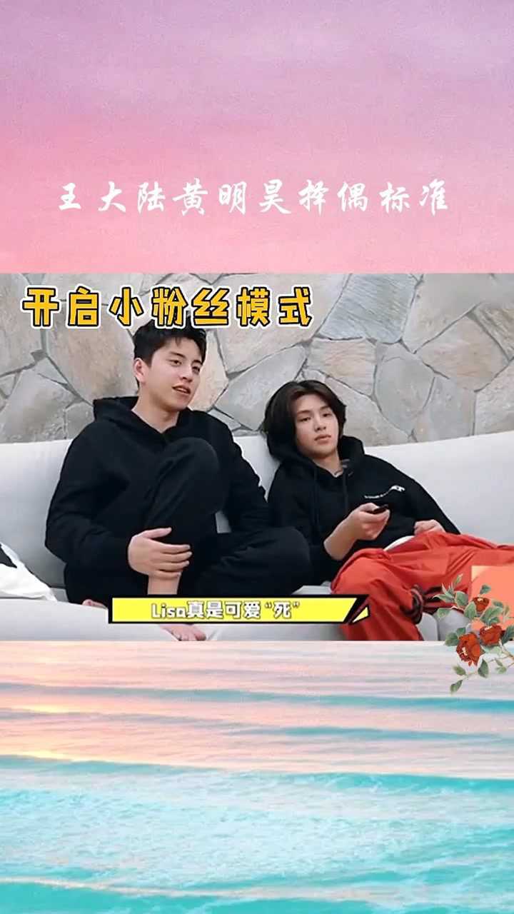 王大陆黄明昊择偶标准,很辣,可爱的!