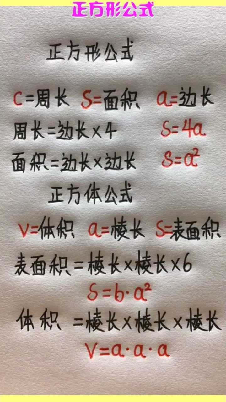 正方形公式全是考点必备知识强烈建议收藏