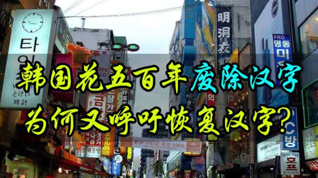 韩国为去汉字花了500年,为何如今要求恢复汉字?日本人一针见血