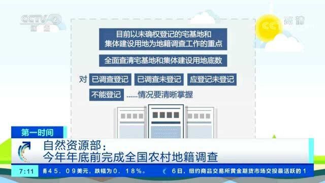 自然资源部:今年年底前完成全国农村地籍调查