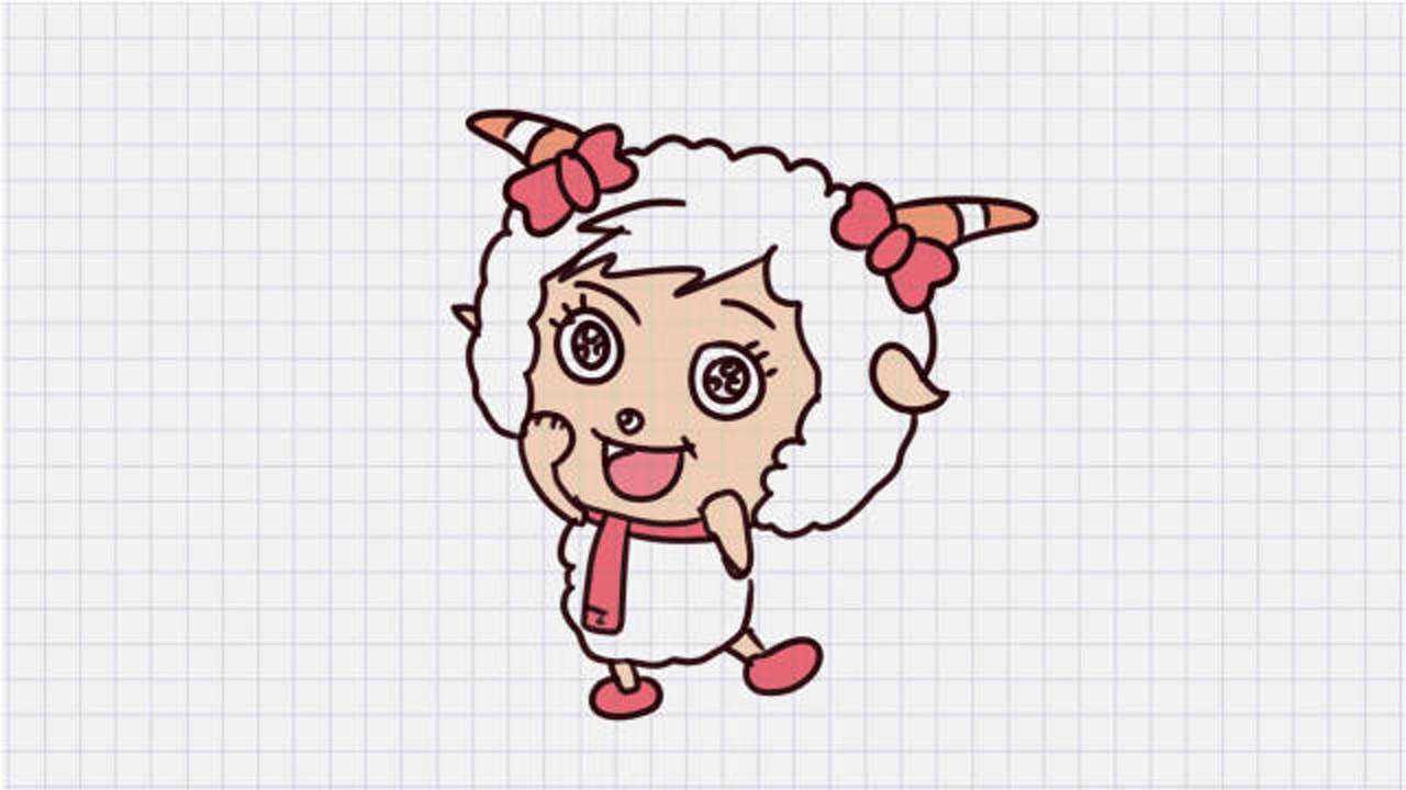 喜羊羊简笔画:画喜羊羊中的美羊羊简笔画_高清1080p在线观看平台_腾讯