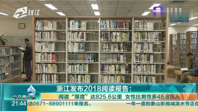 浙江发布2018阅读报告:阅读“厚度”达825.6公里..