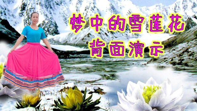 旭秋广场舞《梦中的雪莲花》背面演示