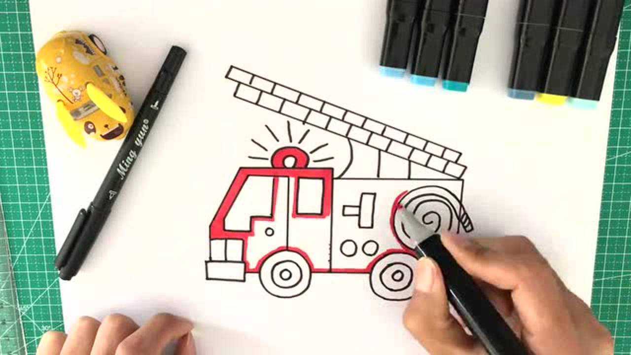 用数字119画消防车,超赞!