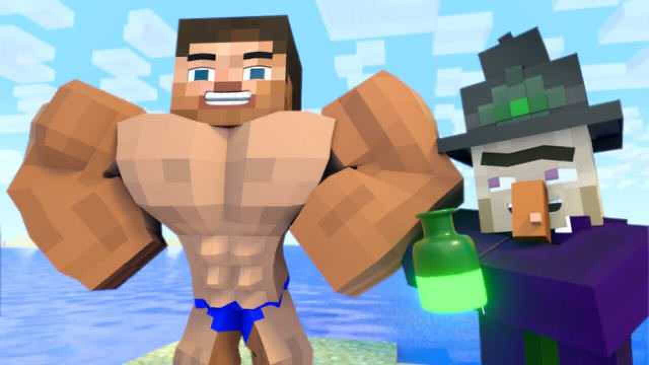 小蓝喝了巫婆的强壮药水后,竟秒变"肌肉男",结果霸气复仇却发生意外!