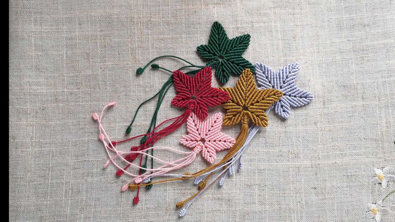 手工编绳-枫叶书签(慢动作演示全编制过程)#手工diy