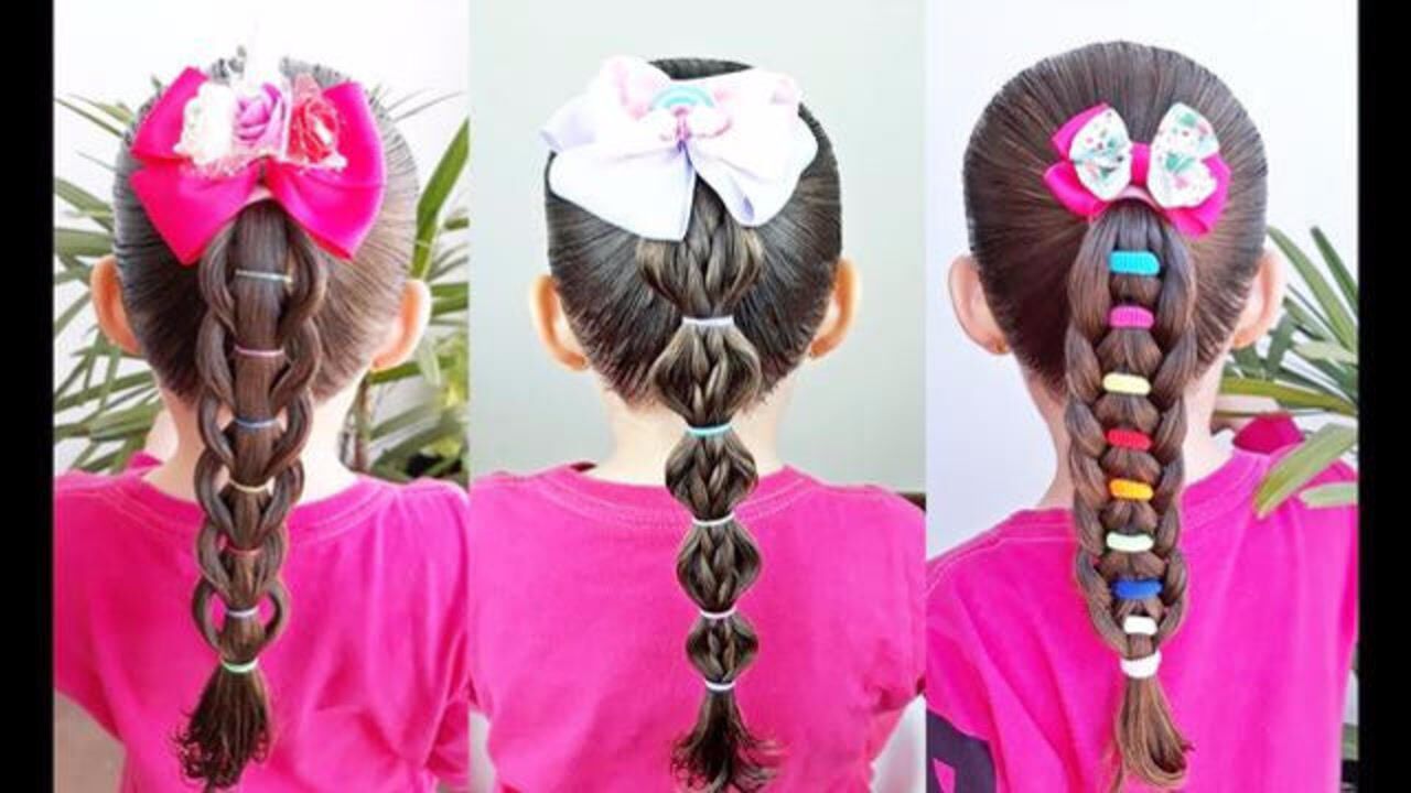 给小女孩编三种漂亮的小辫,每种编法简单又漂亮,女童编发_腾讯视频