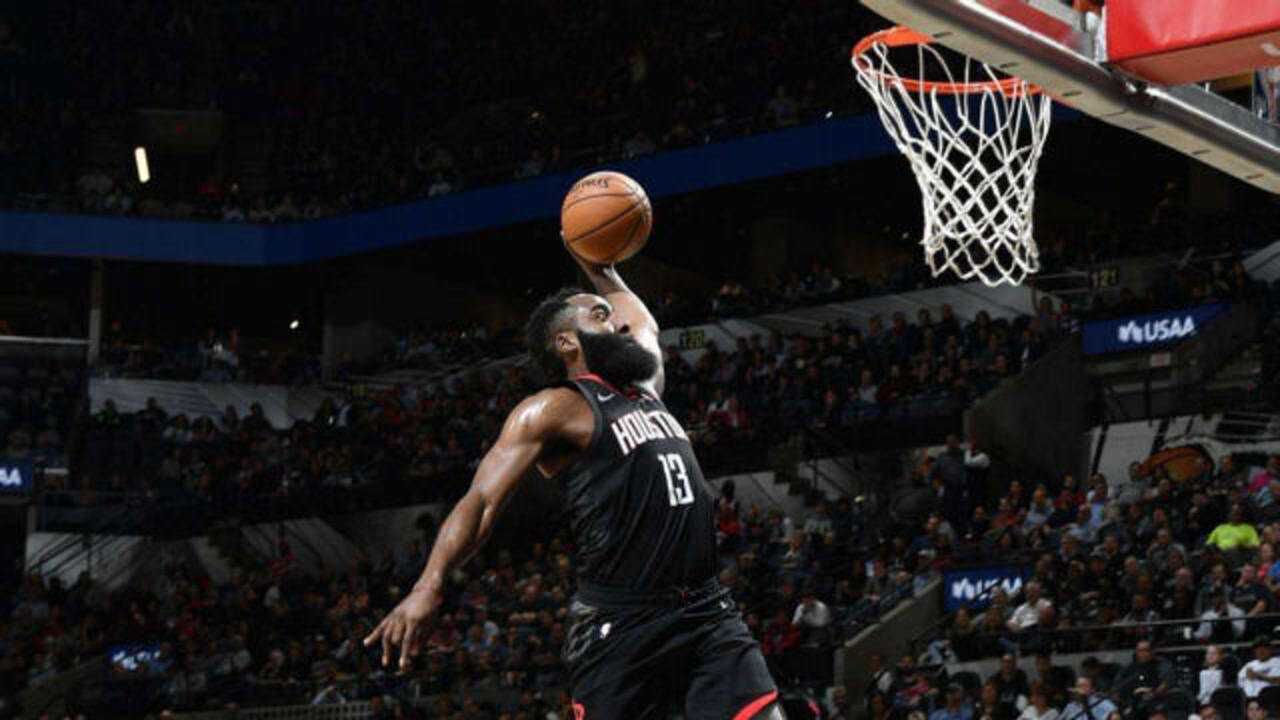 詹姆斯哈登201920赛季扣篮合集登哥的扣篮也是相当霸气