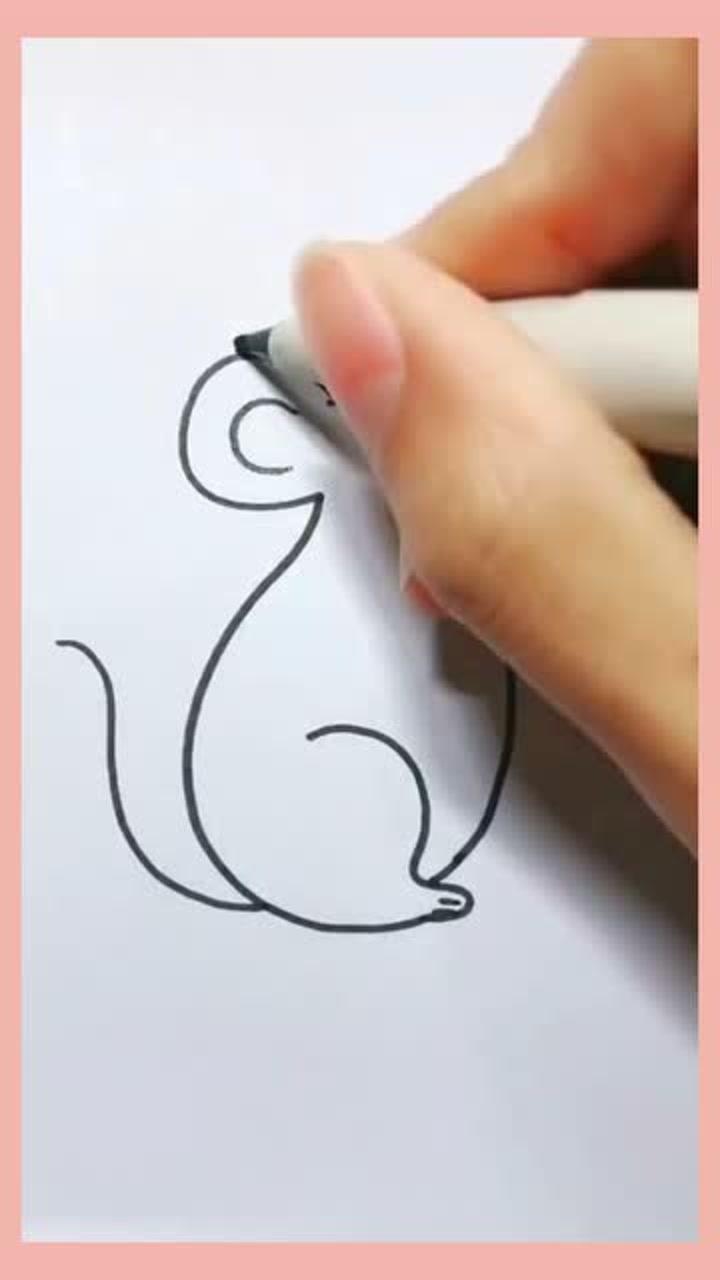 尖嘴老鼠上灯台,小老鼠上灯台儿歌简笔画