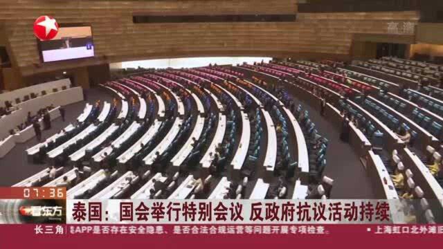 泰国:国会举行特别会议 反政府抗议活动持续