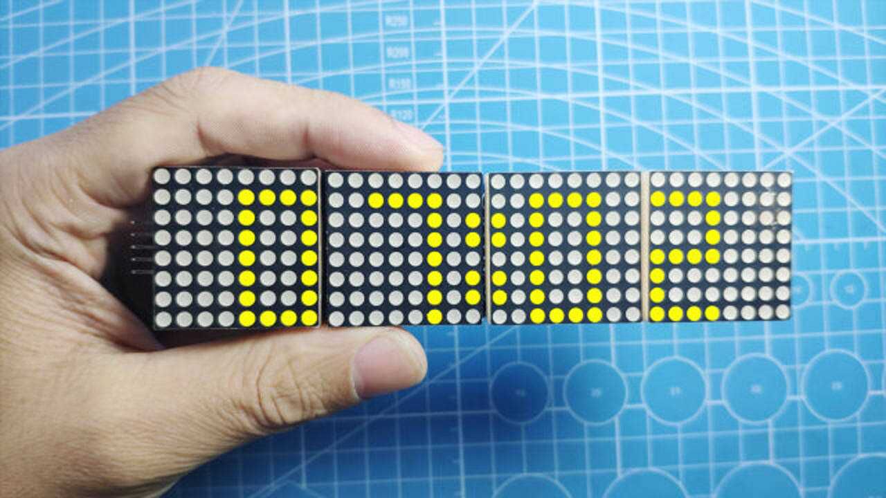 使用8x8点阵模块做一个数字时钟分享源码给大家