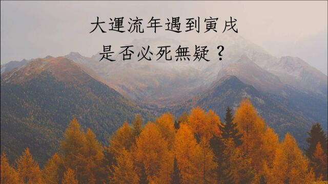 五行派八字批命客户实例:大运流年遇到寅戌必死无疑吗?