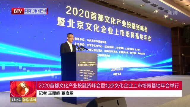 2020首都文化产业投融资峰会暨北京文化企业上市培育基地年会举行