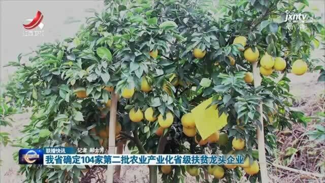 我省确定104家第二批农业产业化省级扶贫龙头企业