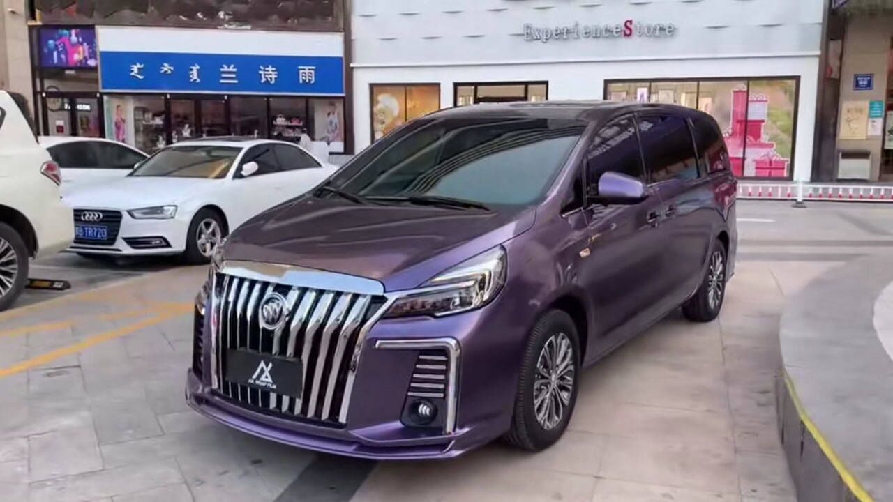 别克gl8改色ax|灰紫罗兰汽车改色实图#ax改色膜