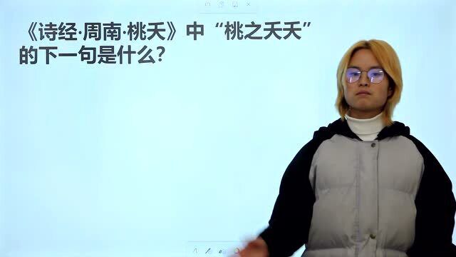 语文常识:《诗经》中,“桃之夭夭”的下一句是什么,很少人知道