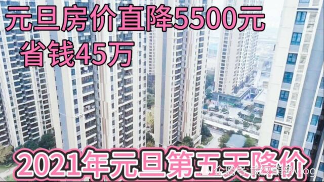 2021年元旦第五天房价大面积降价,元旦直降5500,省钱45万